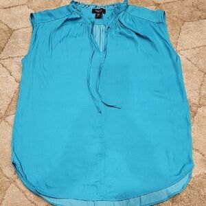RACHEL Rachel Roy Blue Sleeveless Tie Front Blouse